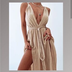 Elegant Tan Swim Coverup size XS